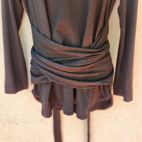 MM. LaFleur Walker Top Women's Medium Black Classic Wrap Waist Career - Picture 3 of 10